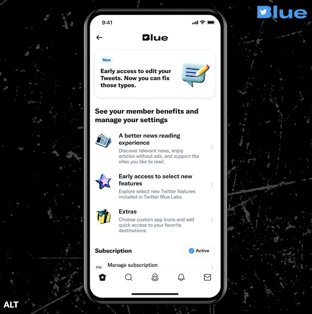 Options premium de l'abonnement Blue